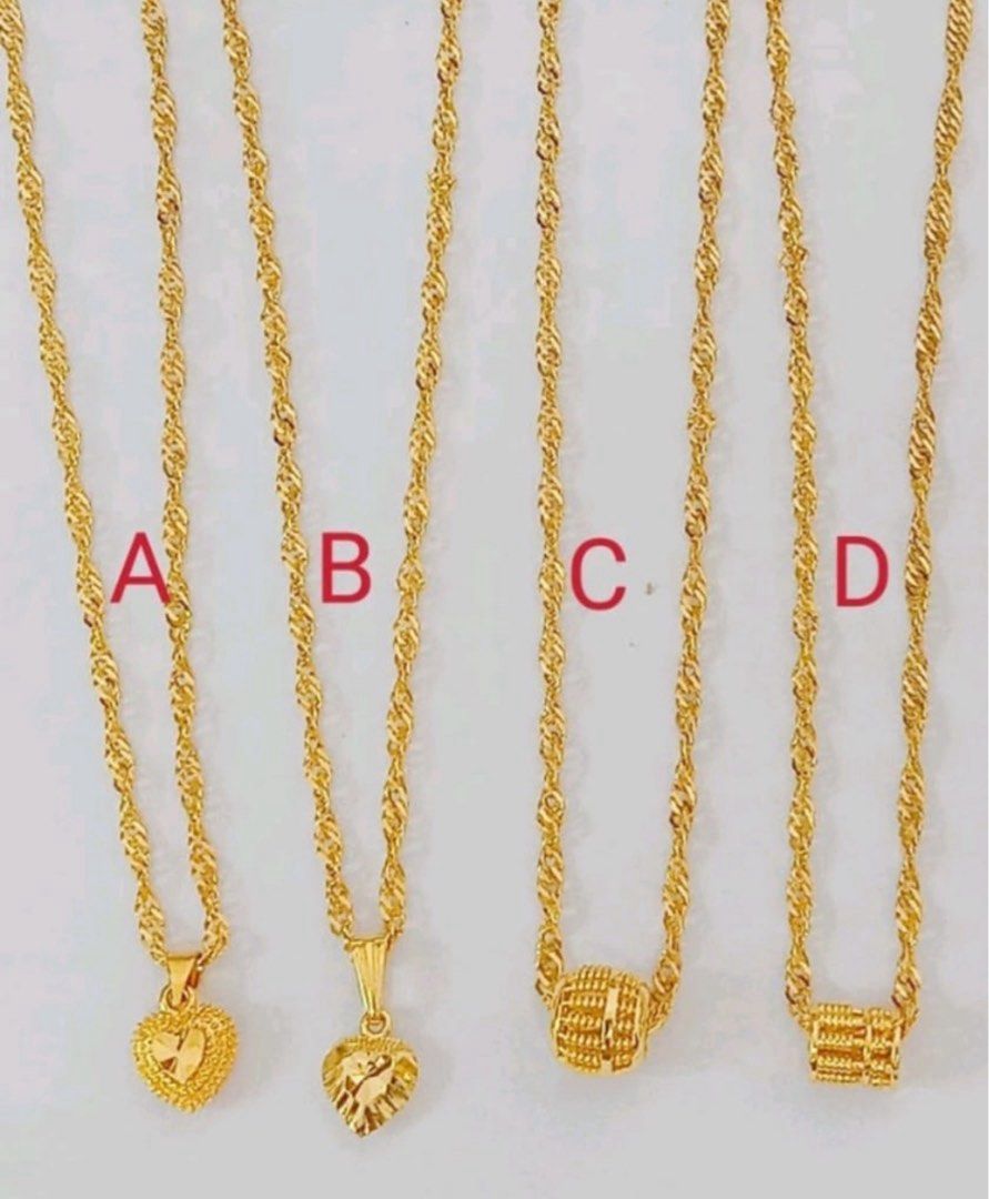 Necklace Set 4 designs 100 Bangkok premium 999.9 Gold plated