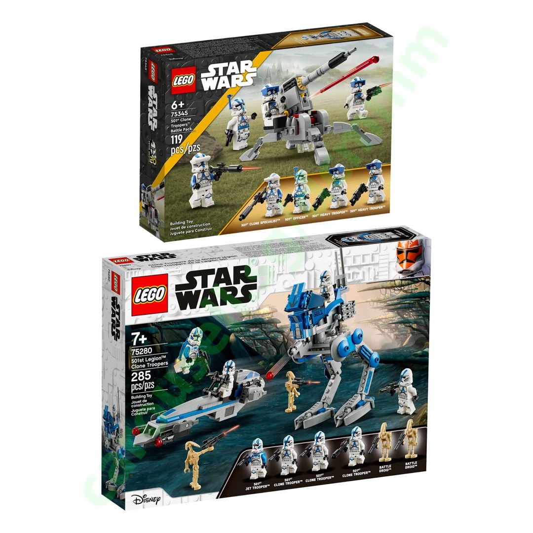 New Sealed LEGO Star Wars 501st Bundle 2 Sets 75280 501st Legion Clone Troopers 75345 501st Clone Troopers Battle Pack Reg Jet Officer Clone Specalist Heavy Trooper Hobbies