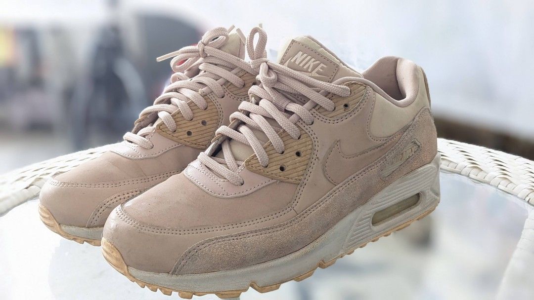 NIKE Air Max 90 Premium WMNS Particle Beige 2019 leather upper