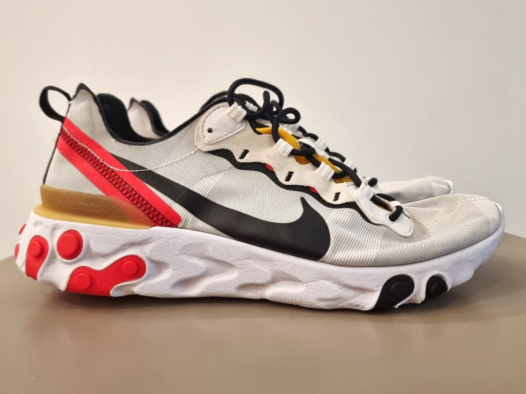 Nike react element 55 white black crimson gold outlet