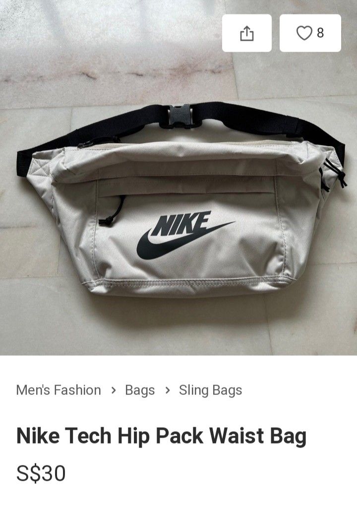 nike tech waist bag white