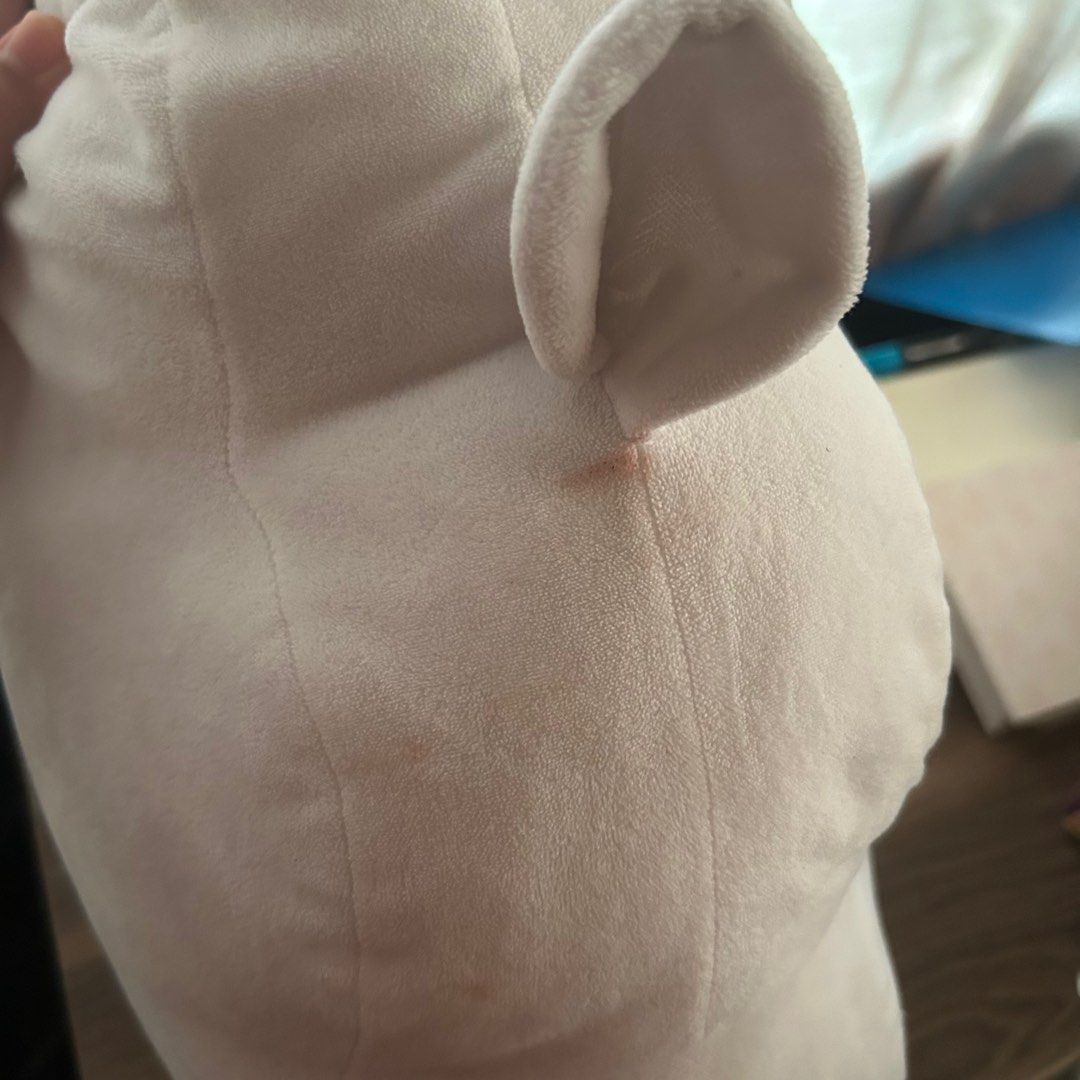 Official BT21 RJ Plush Stuffed Toy (Category: Plushies & Soft Toys) located in Makati City. Submitted by tofiboi (Listing ID 1260728475, Image 2). Description: Bought at the Line Friends New York Times Square Store. Size: 45x50cm - bigger than ur torso lol Has a barely noticeable make up stain near his ear (check 2nd and 3rd photo) .