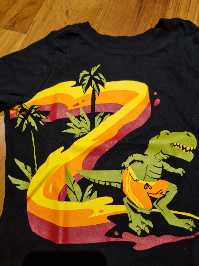 12-18m Old navy black dinosaur toddler shirt, Babies Kids