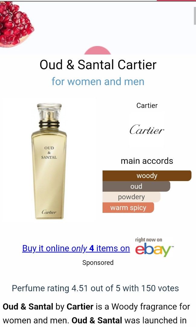 Oud Santal Unisex by CARTIER Original Eropa (NEW FULL BOX SEGEL)