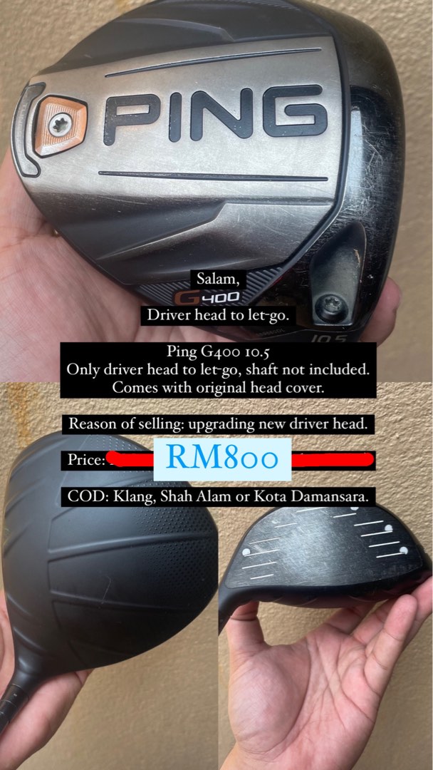 Ping G400 Driver Head, Sports Equipment, Sports & Games, Golf on Carousell