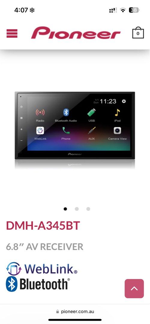 Pioneer DMH-A345BT, 汽車配件, 電子配件 - Carousell