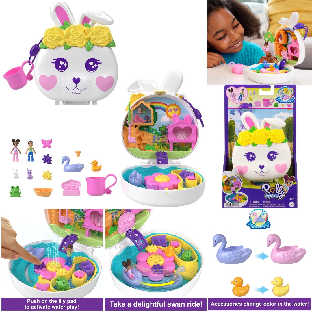 Polly Pocket Flower Garden Bunny Compact, Hobbies & Toys, Toys