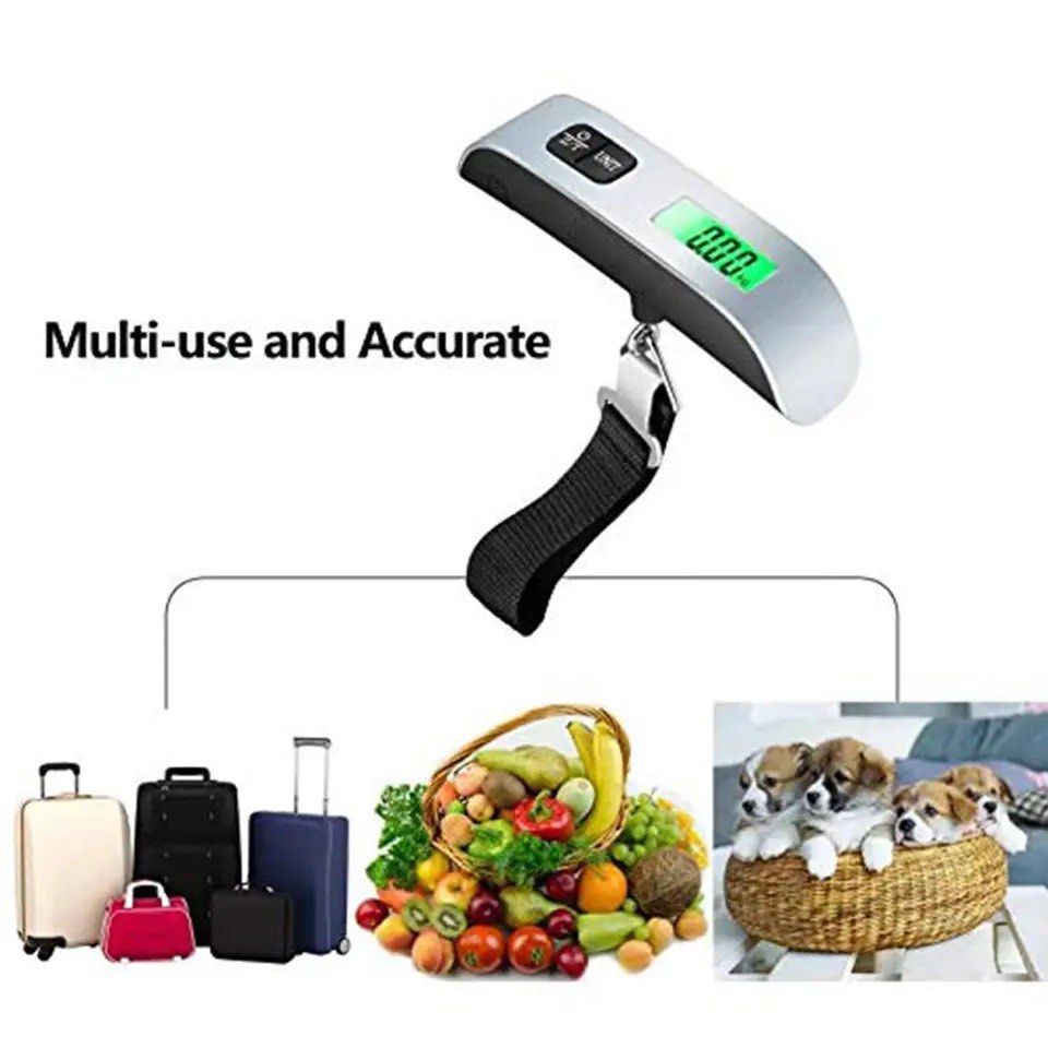 Portable Scale Digital Lcd Display 50kg/110lb Electronic Luggage Hanging  Suitcase Travel Weighs Baggage Bag Weight Balance Tool