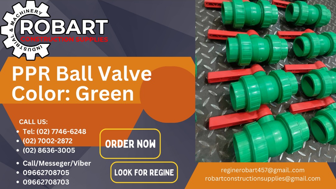 PPR Ball Valve Color Green, Commercial & Industrial, Construction
