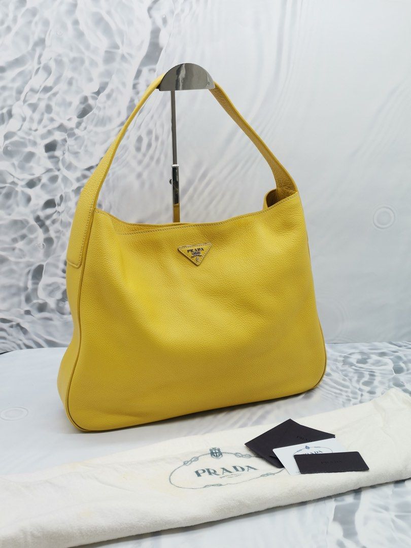 Prada medium leather hotsell hobo shoulder bag