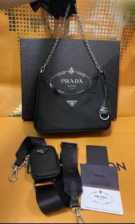 Prada Re Edition Multi Pochette, Cameo Beige Saffiano Leather, New in Box  WA001