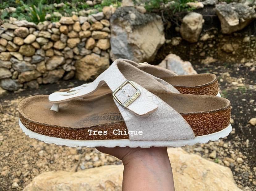 White snakeskin birkenstocks cheap