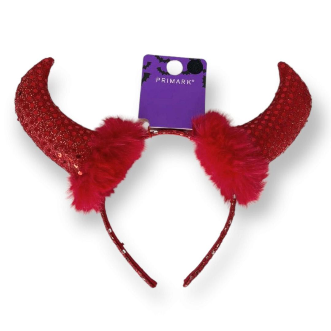PRIMARK Halloween Devil Horns (Red) (Category: Hair Accessories) located in Quezon City. Submitted by gemaenterprises (Listing ID 1260731398, Image 3). Description: • Devil horns for a hauntingly fabulous Halloween! • Hair Accessories • Material Composition: Polyester 80% Plastic 20%.