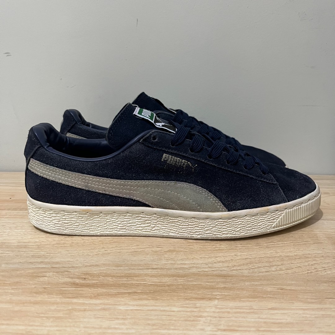 Puma Suede Navy 40 25 5 cm Fesyen Pria Sepatu Sneakers di