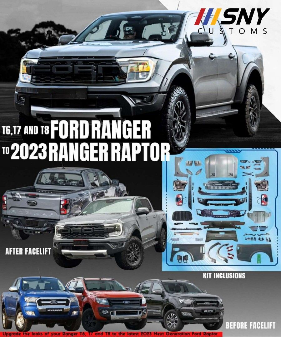 Ranger Raptor Facelift 2023 from t6 t7 WildTrak, Car Parts ...
