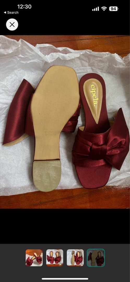 red satin flats Women s Fashion Footwear Flats on Carousell