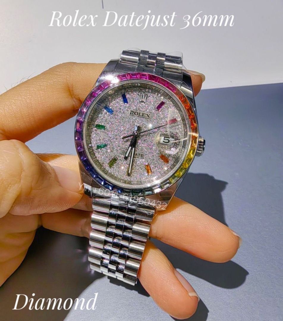 Rolex Datejust 116234 36mm upgrade to Rainbow bezel diamond 2016