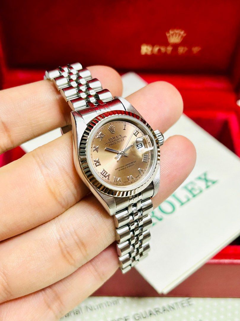 ROLEX Datejust 79174 Pink Salmon Dial 26mm Automatic Watch