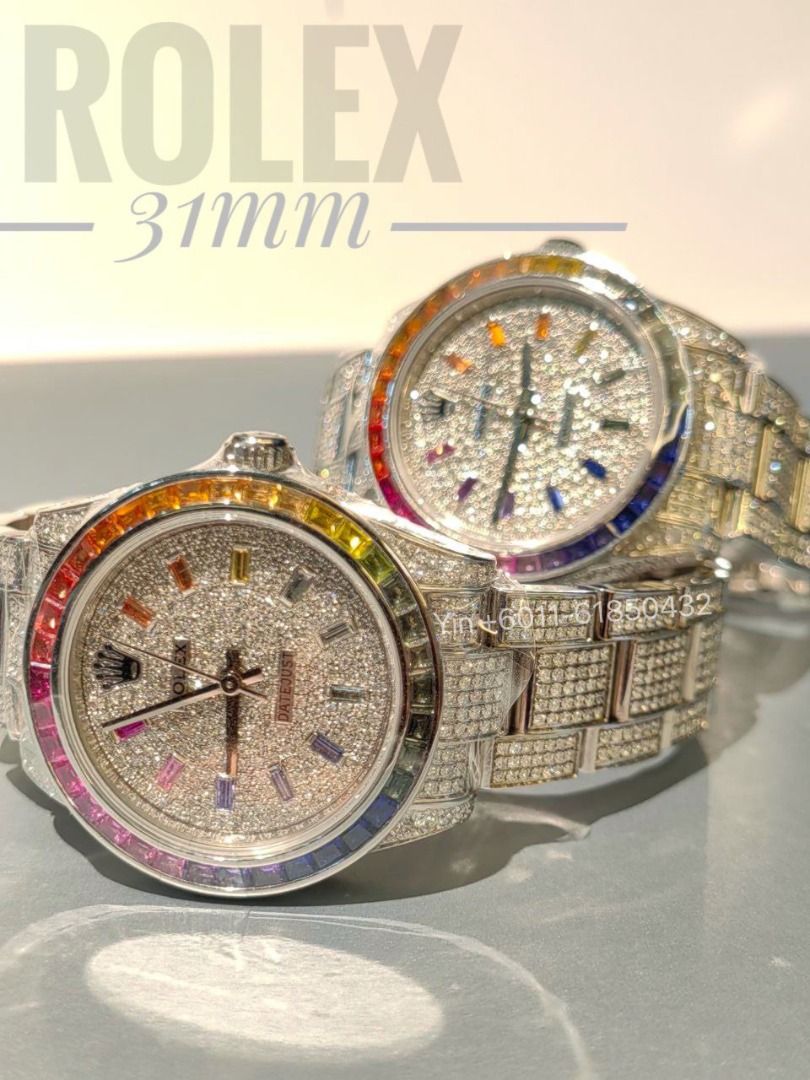 Rolex OP31 31mm upgrade to rainbow bezel diamond full set 2019