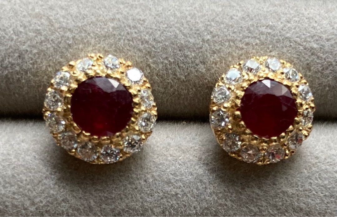 Genuine ruby stud earrings hotsell