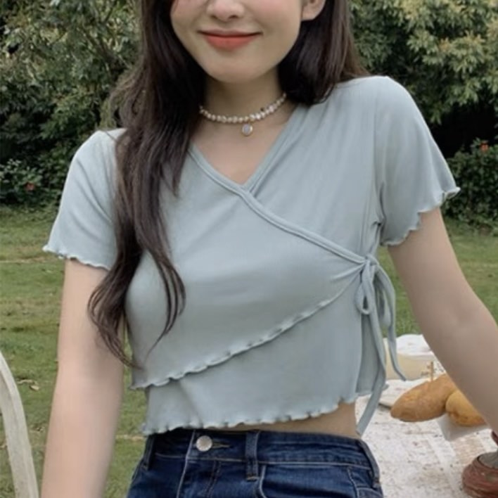 Elara Tie Top In Sage