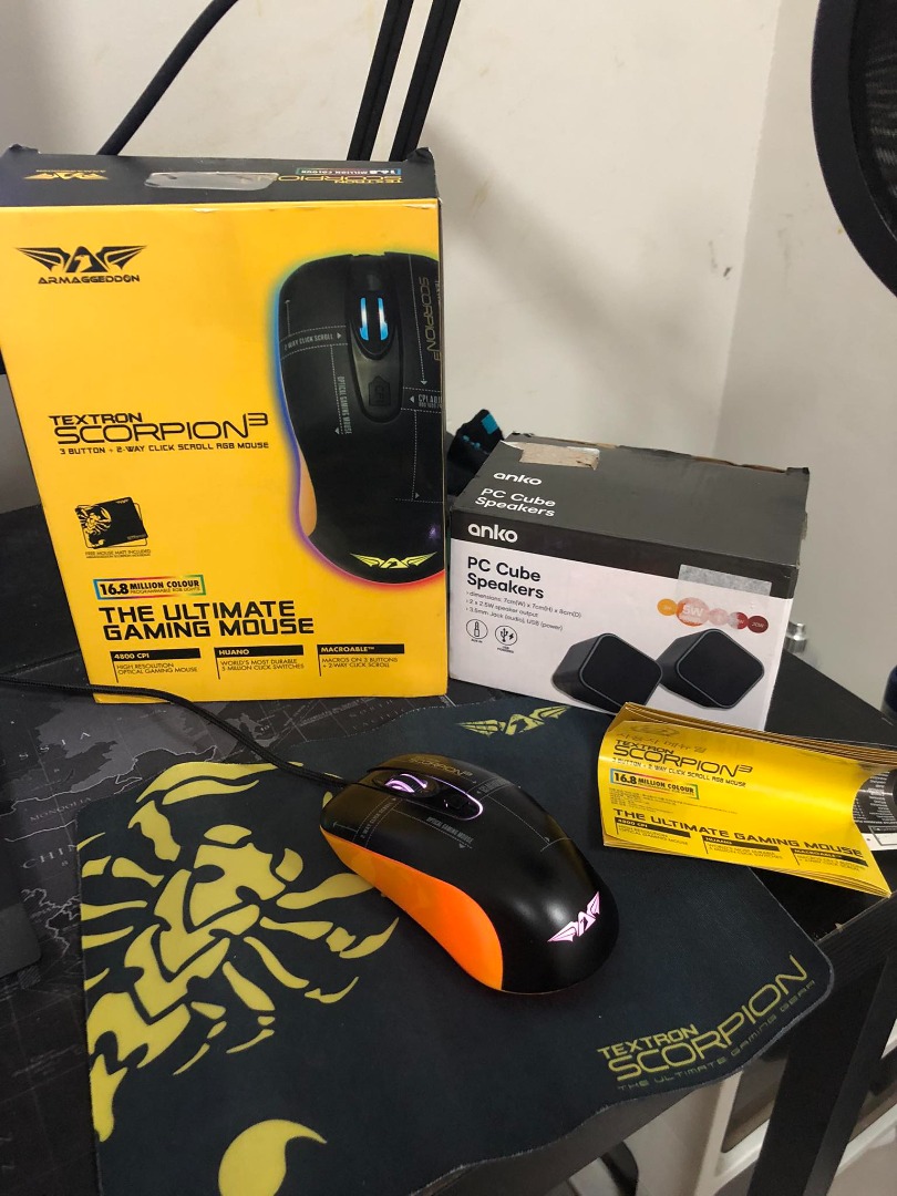 Scorpion 3 Gaming Mouse & Cube Speaker, Computers & Tech, Parts ...