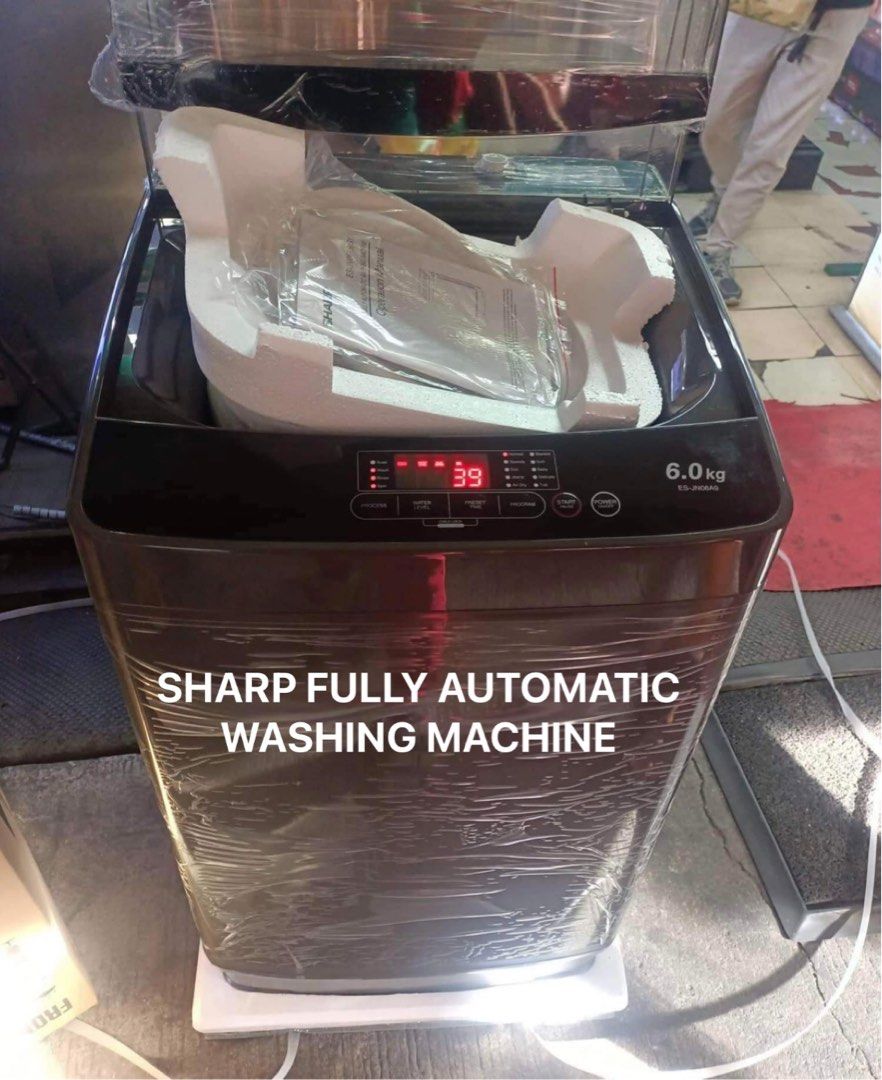 SHARP FULLY AUTOMATIC WASHING MACHINE (Category: Washing Machines and Dryers) located in Dasmarinas. Submitted by arjay0180 (Listing ID 1260742954, Image 1). Description: 📣☃️‼️‼️SHARP FULLY AUTOMATIC WASHING MACHINE☃️‼️‼️📣 ♻️LOW WATER PRESSURE VALVE,' ♻️TOUGH AND DURABLE RUST PROOF BODY ♻️TEMPERED GLASS LID WITH LID DAMPER 🌱AIR DRY FUNCTION ✅LARGE LED DISPLAY ✅PRESET TIMER 🌱DUAL FILTER(lint and magic filter) ✅MEMORY FUNCTION 🌱TUB CLEANING ♻️