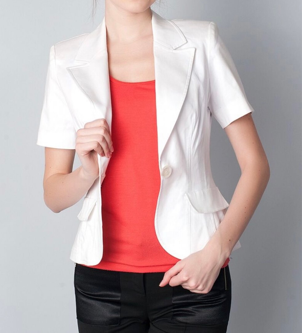 Short sleeve clearance white blazer