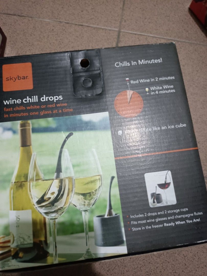 Skybar Stainless Steel Wine Chill Drops, Furniture & Home Living