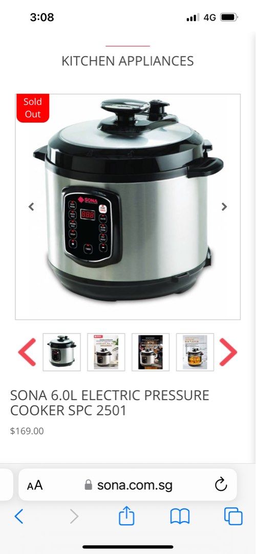 Sona pressure cooker TV Home Appliances Kitchen Appliances