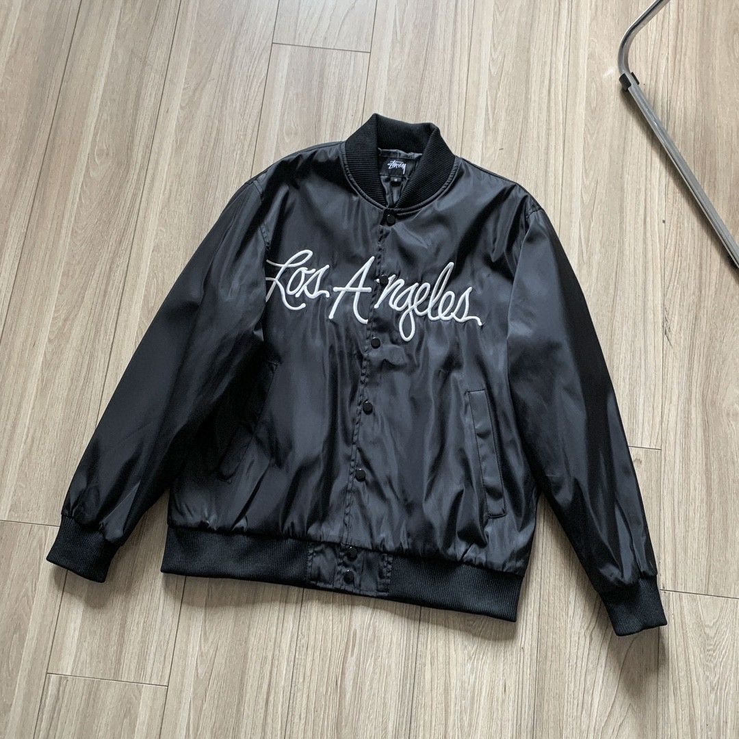 Stussy SS23 LA CHAPTER SATIN VARSITY JACKET M L XL XXL, 男裝, 外套