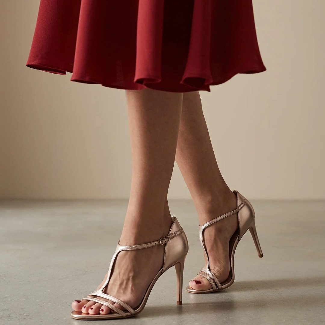 Reiss rose gold sandals discount