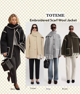 Totême Monogram Wool & Cashmere Scarf
