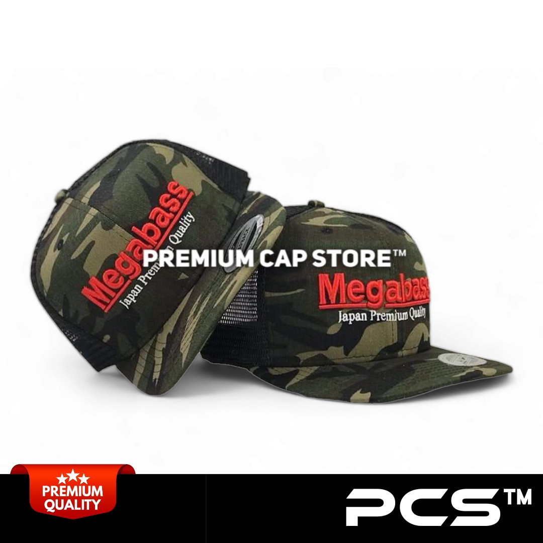 TRUCKER CAP PANCING MEGABASS CAMO ADJUSTABLE SNAPBACK, Men's Fashion,  Watches & Accessories, Cap & Hats on Carousell