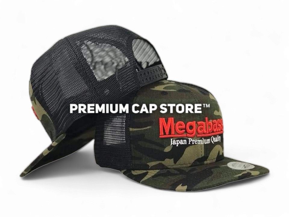 TRUCKER CAP PANCING MEGABASS CAMO ADJUSTABLE SNAPBACK, Men's Fashion,  Watches & Accessories, Cap & Hats on Carousell