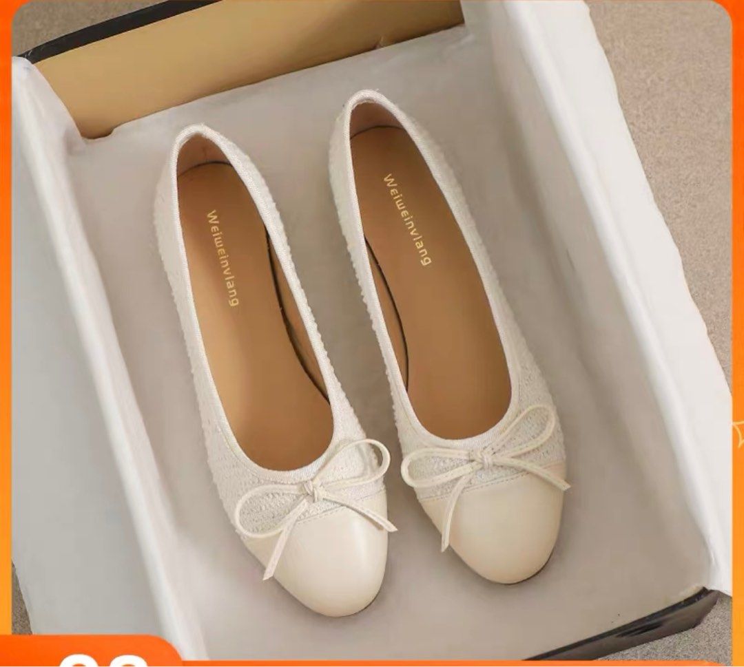 Tweed outlet flat shoes