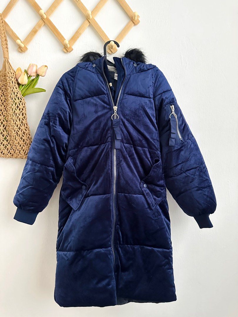 Velvet online parka coat