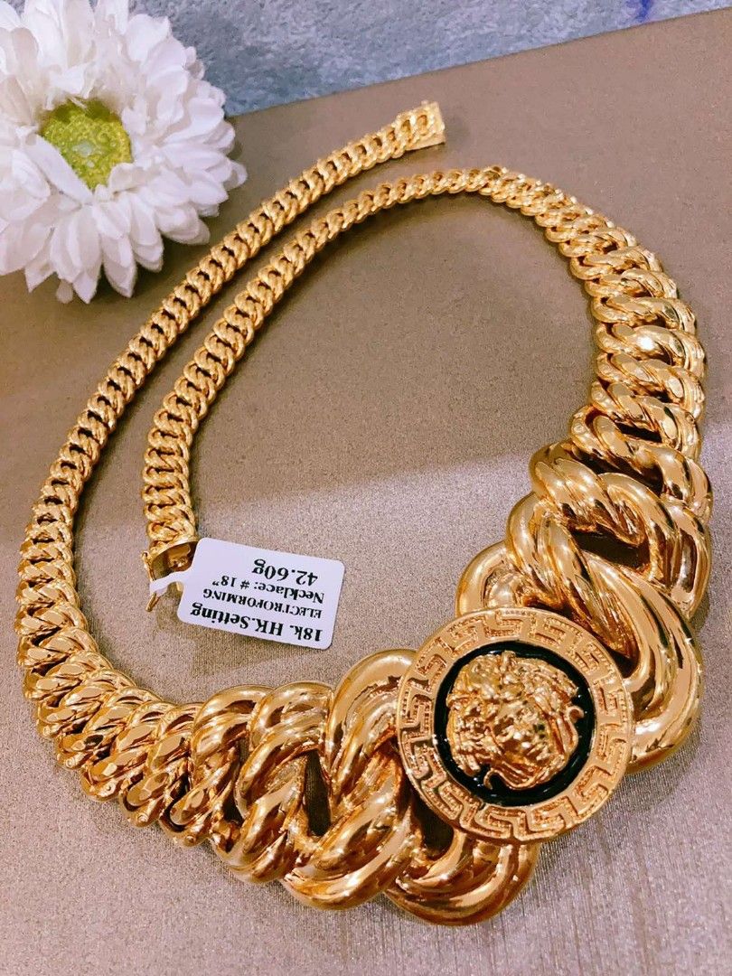 Versace 18k gold necklace best sale