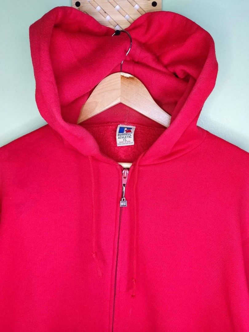 Vintage Russell Athletic ZipUp Hoodie, Men's Fashion, Tops & Sets