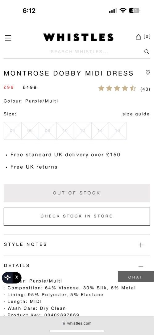 Whistles cheap montrose dress