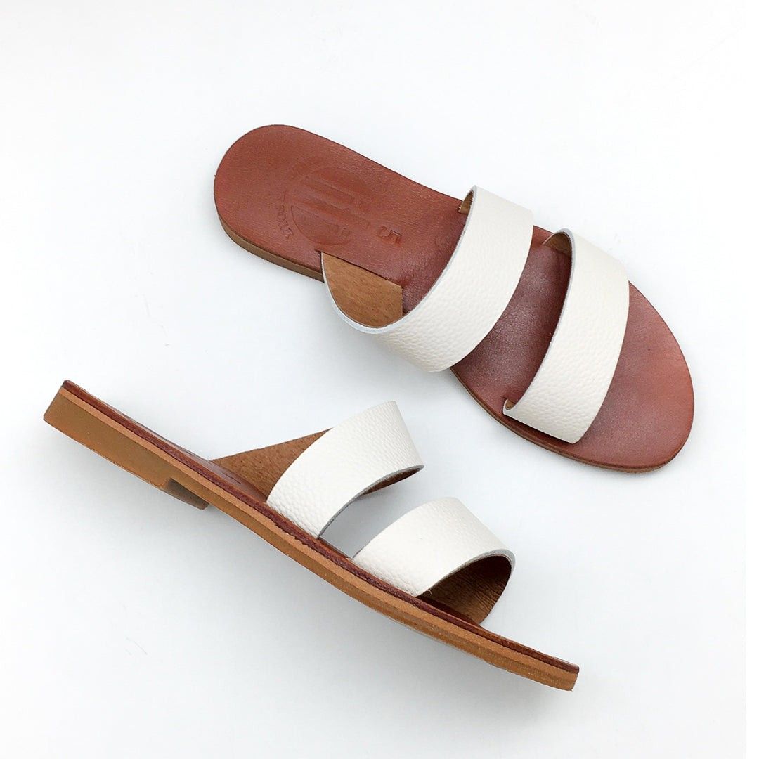 White Leather Sandals