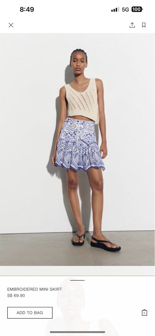 Patterned mini 2025 skirt zara