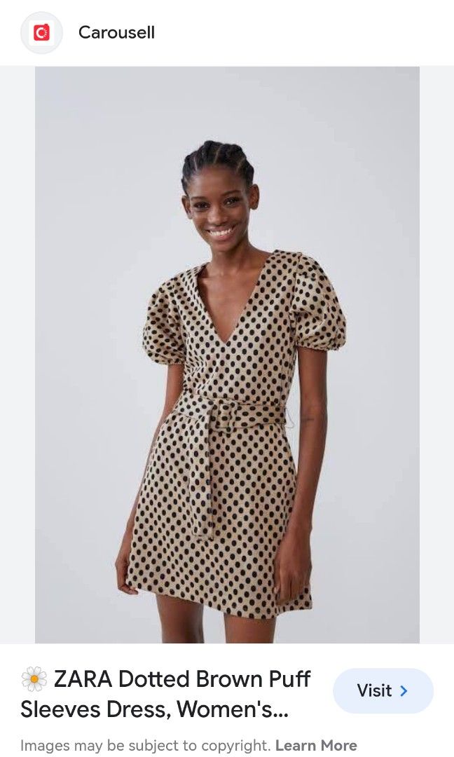 Zara polka dots belted dress Women s Fashion Dresses Sets Dresses on Carousell