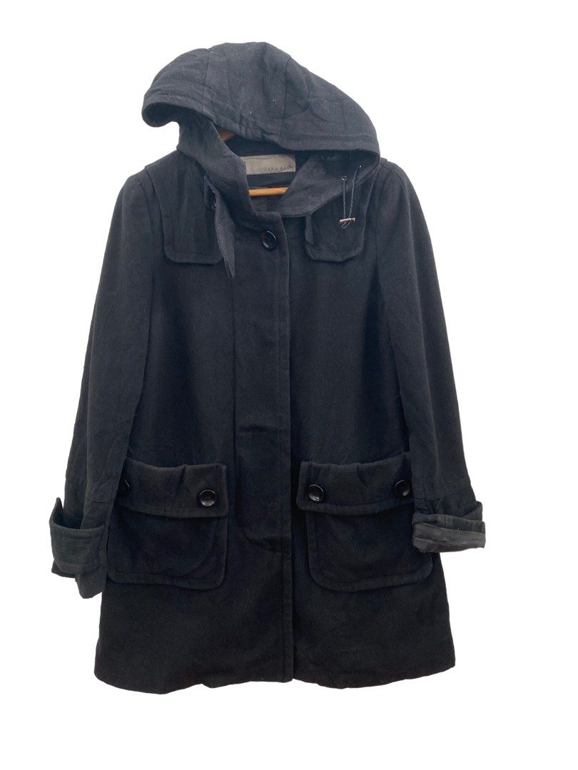 Zara women black wool coat Women s Fashion Coats Jackets and Outerwear on Carousell