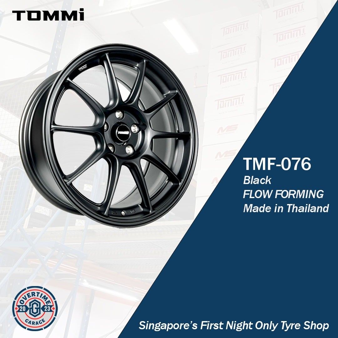 18" Tommi TMF076 Black, Car Accessories, Tyres & Rims on Carousell