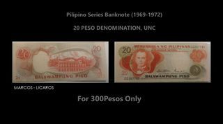 20 PESO Pilipino Series Banknote MARCOS - LICAROS