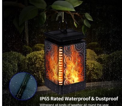 LITOM 8 Pcs Solar Torch Flame Dancing Light, IP65 Waterproof