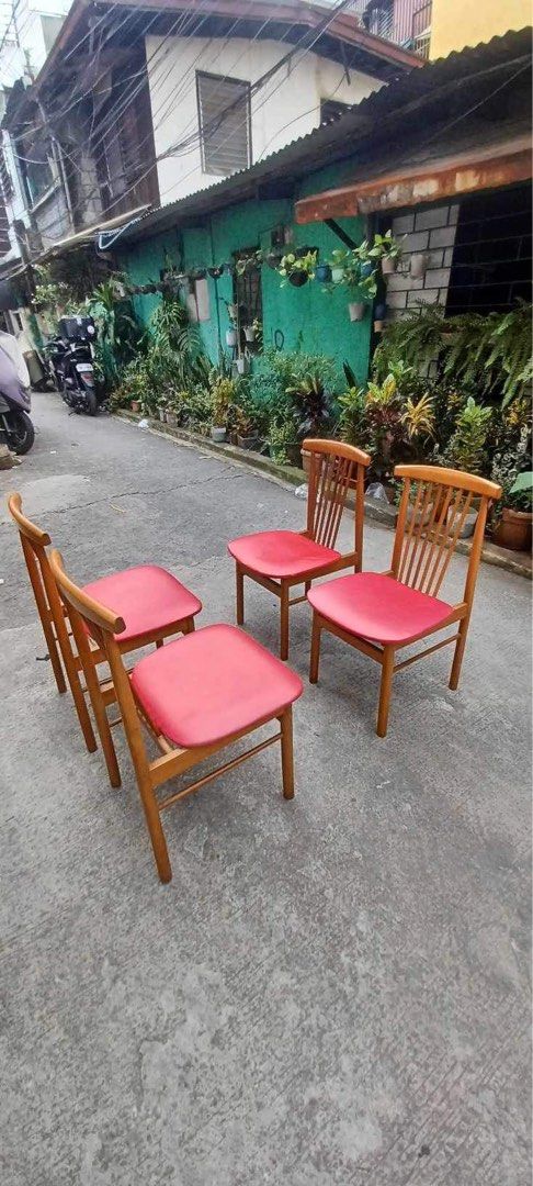 Red leather dining chairs for sale best sale