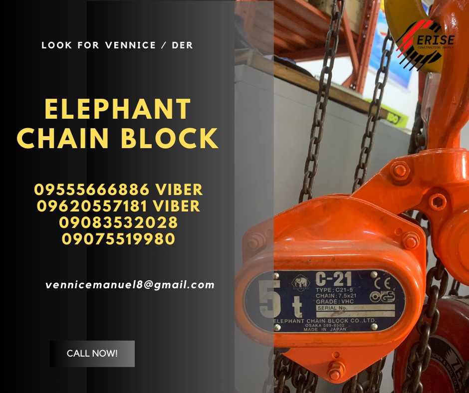 5ton elephant chain block, Commercial & Industrial, Construction ...