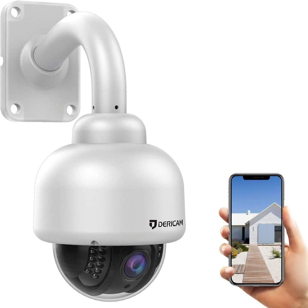 Dericam Outdoor PTZ WiFi IP Security Camera 1080P CCTV Dome Camera Pan Tilt Zoom 4X optical Zoom Night Vision Motion Detection